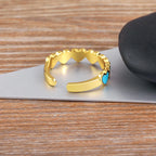 6 Hearts Ring Women's Gold Band