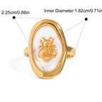 Wide bee ring for women