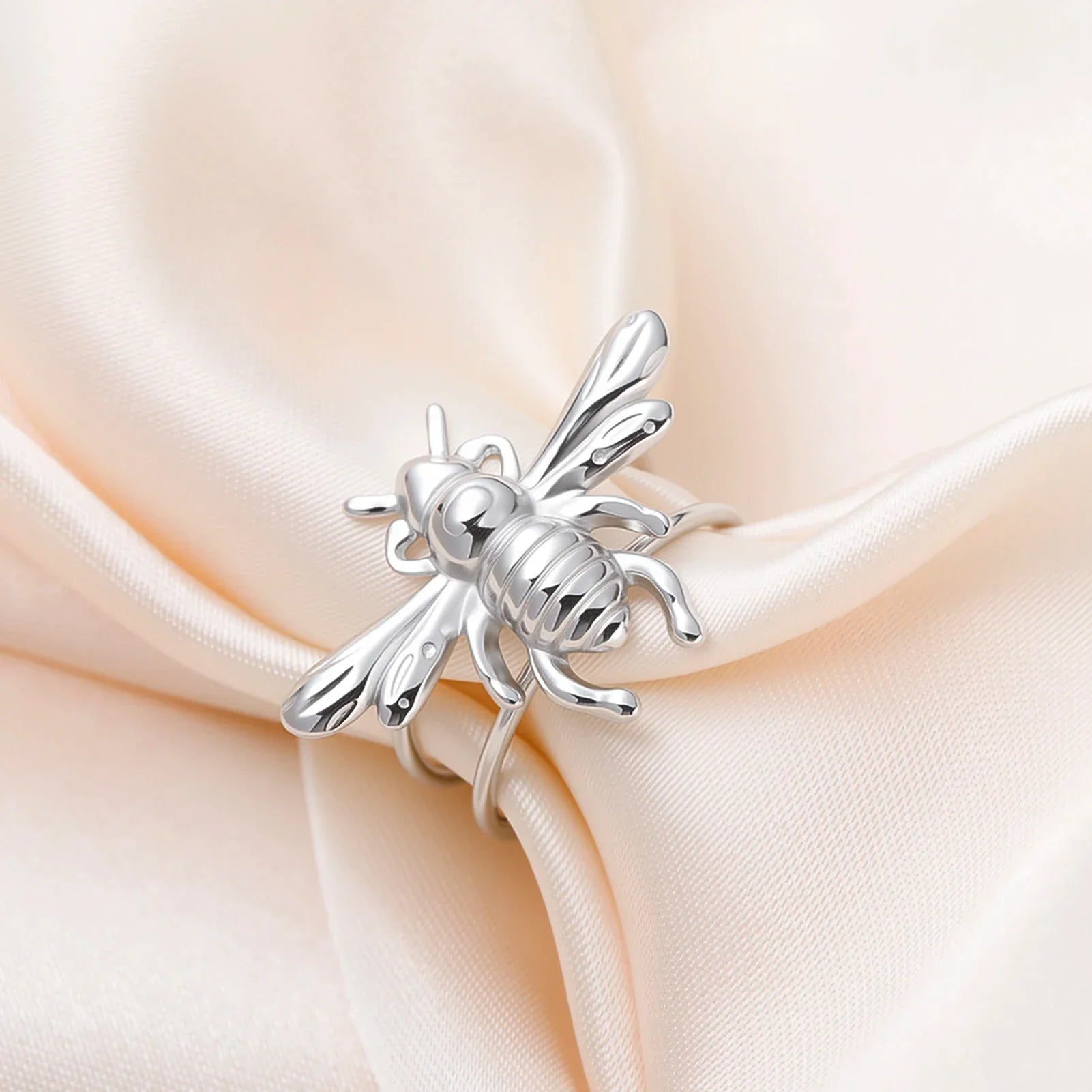 Bee ring for women silver