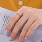 Women's angel wings ring in silver