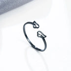 Women's angel wings ring in black