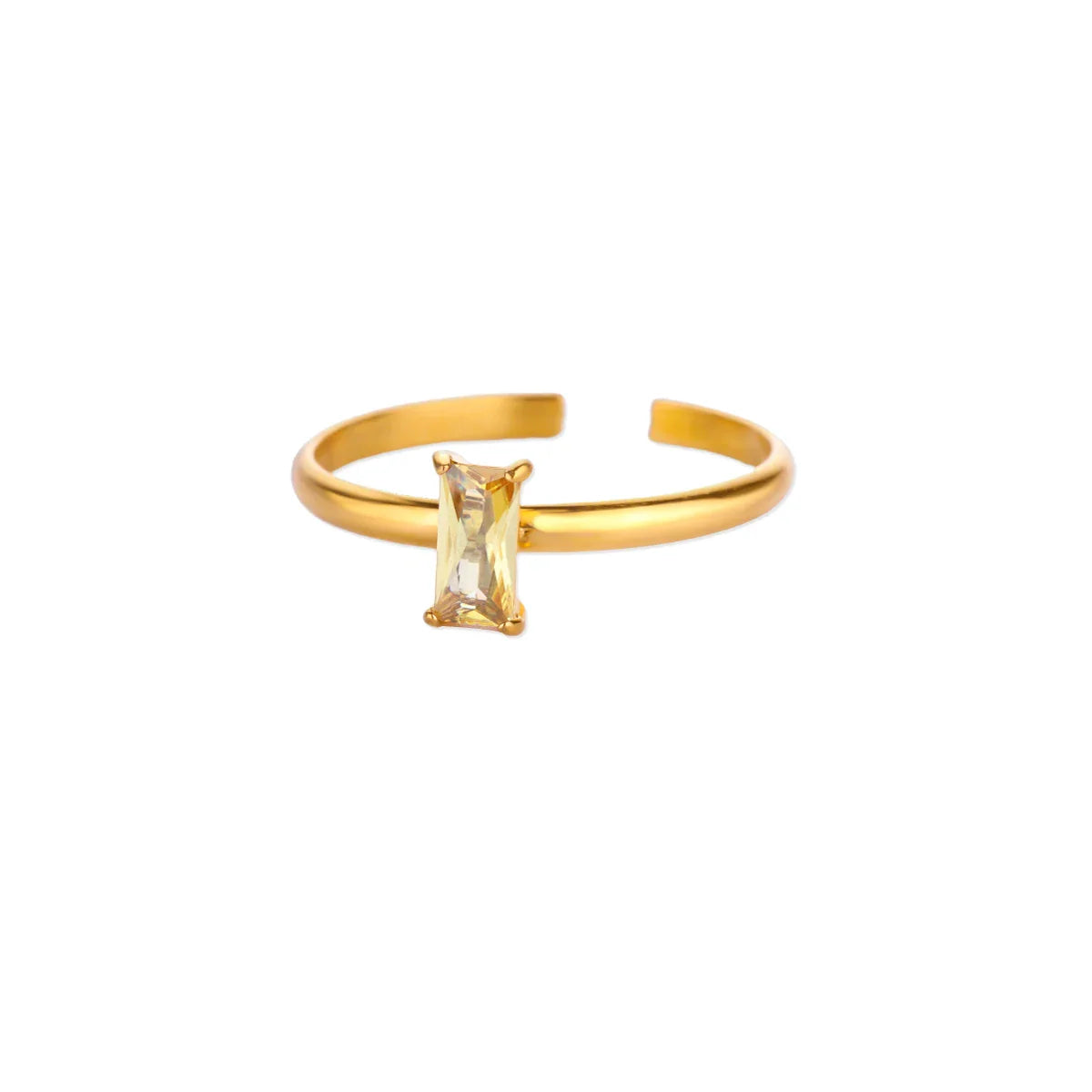 Adjustable ring with rectangular June birthstone