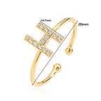 Adjustable personalized ring with initial