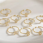 Adjustable personalized ring with initial