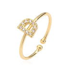 Adjustable personalized ring with initial d