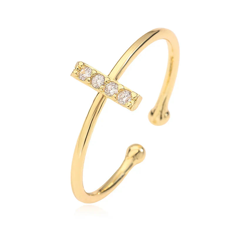 Adjustable personalized ring with initial i