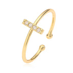 Adjustable personalized ring with initial i