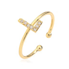 Adjustable personalized ring with initial l