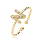 Adjustable personalized ring with initial n