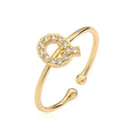 Adjustable personalized ring with initial q