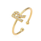 Adjustable personalized ring with initial r