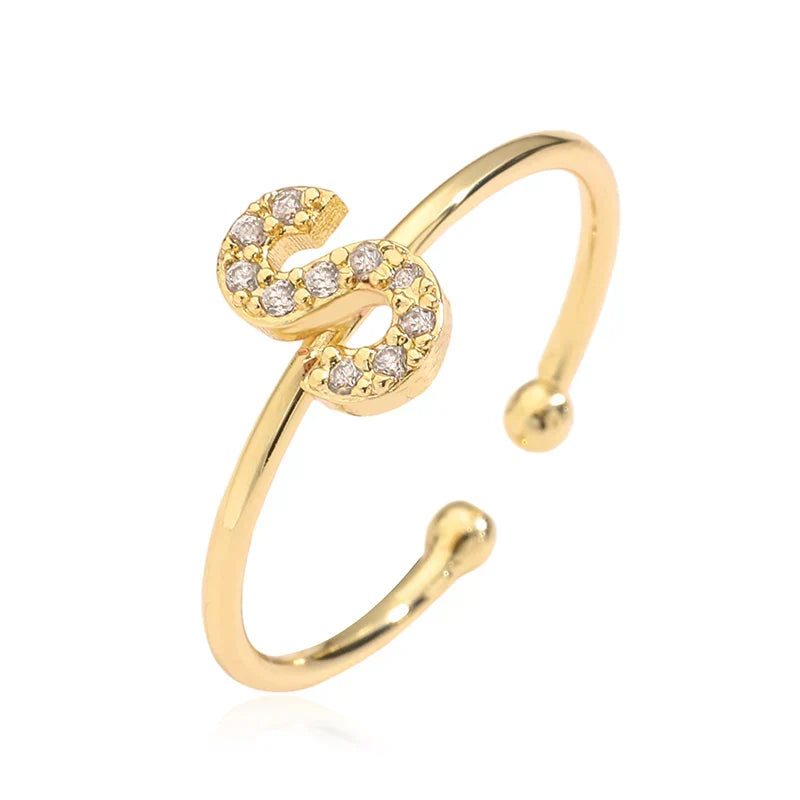 Adjustable personalized ring with initial s
