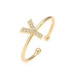 Adjustable personalized ring with initial y