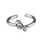 Adjustable knot silver ring