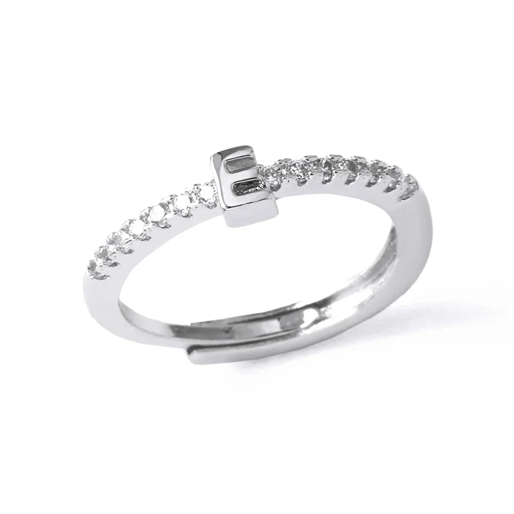 Adjustable women's ring with initial - letter