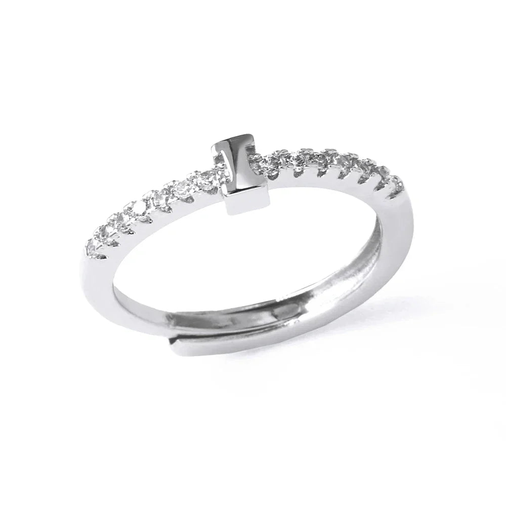 Adjustable women's ring with initial - letter