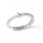 Adjustable women's ring with initial - letter