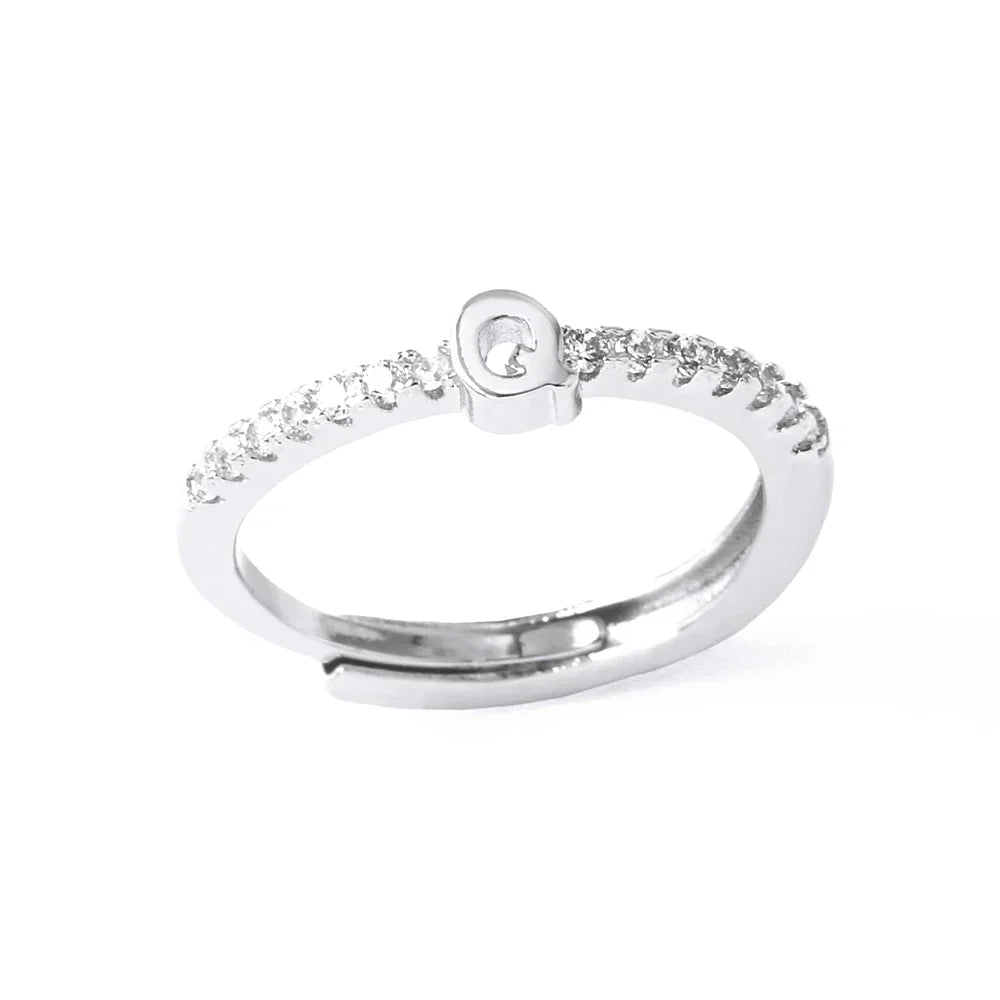 Adjustable women's ring with initial - letter