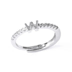 Adjustable women's ring with initial - letter