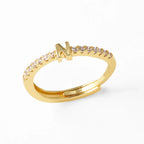 Adjustable women's ring with initial - letter