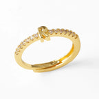 Adjustable women's ring with initial - letter