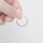 Stress-Relief Band Ring with Rotating Beads for Men or Women silver