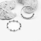 Stress-Relief Band Ring with Rotating Beads for Men or Women silver