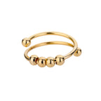 Anti-Stress Ring with Rotating Beads gold
