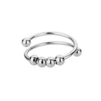Anti-Stress Ring with Rotating Beads silver