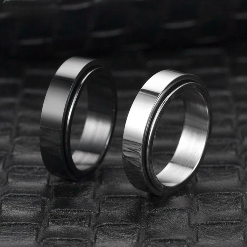 Anti-Stress Spinner Ring for Women black