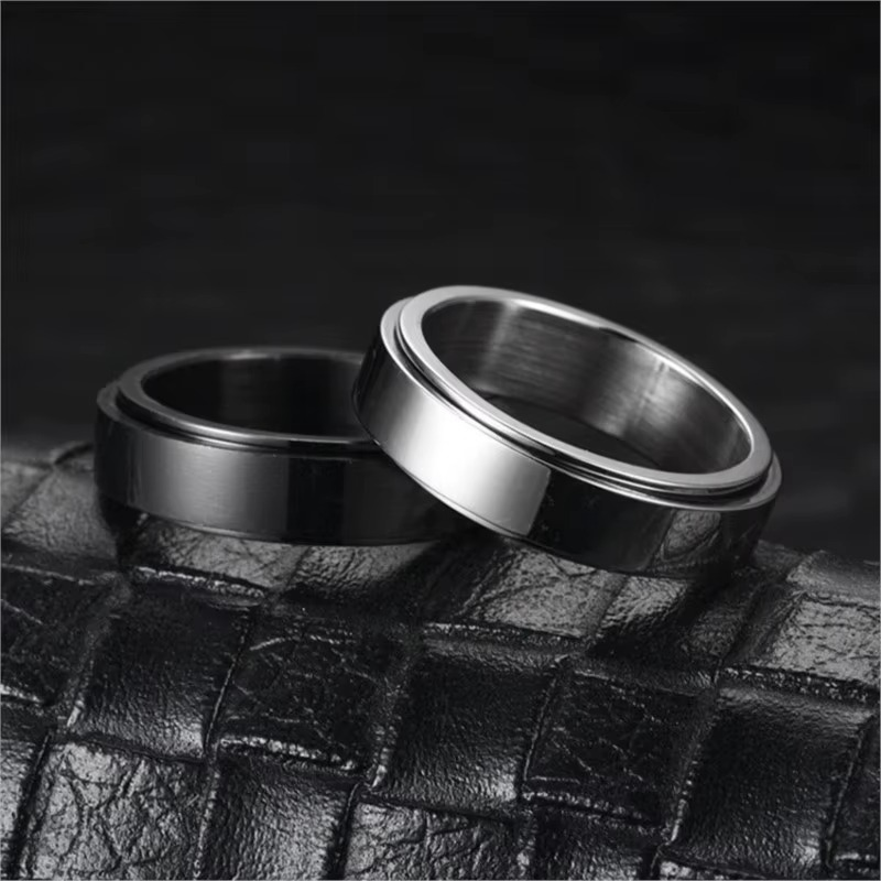 Anti-Stress Spinner Ring for Women black