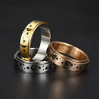Spinning Anti-Stress Ring with Stars and Moons rose gold