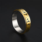 Spinning Anti-Stress Ring with Stars and Moons gold