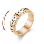Spinning Anti-Stress Ring with Stars and Moons rose gold