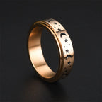 Spinning Anti-Stress Ring with Stars and Moons rose gold