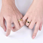 Moon and Sun Rotating Anti-Stress Ring in Gold