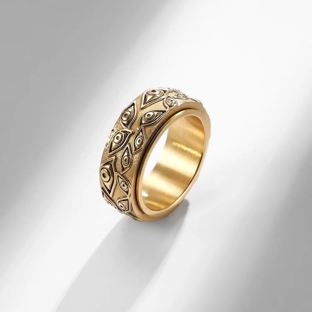 Anti-Stress Spinning Ring Eye Gold