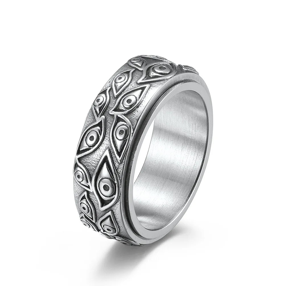 Anti-Stress Spinning Ring Eye Silver