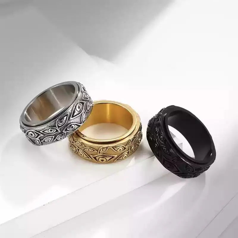 Anti-Stress Spinning Ring Eye Gold