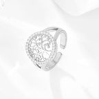 Tree of Life Band Ring for Women Silver
