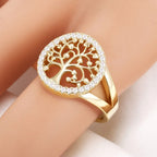 Tree of Life Band Ring for Women Gold