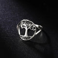 Tree of Life Band Ring for Women silver