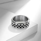 Black Squares Spinning Anti-Stress Band Ring