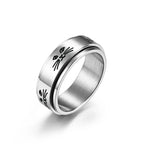 Ring with Rotating Cats Anti-Stress Silver