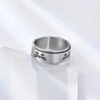 Ring with Rotating Cats Anti-Stress Silver