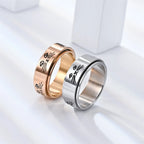 Ring with Rotating Cats Anti-Stress Rose Gold