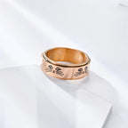 Ring with Rotating Cats Anti-Stress Rose Gold