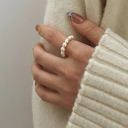 Ring with White Pearls