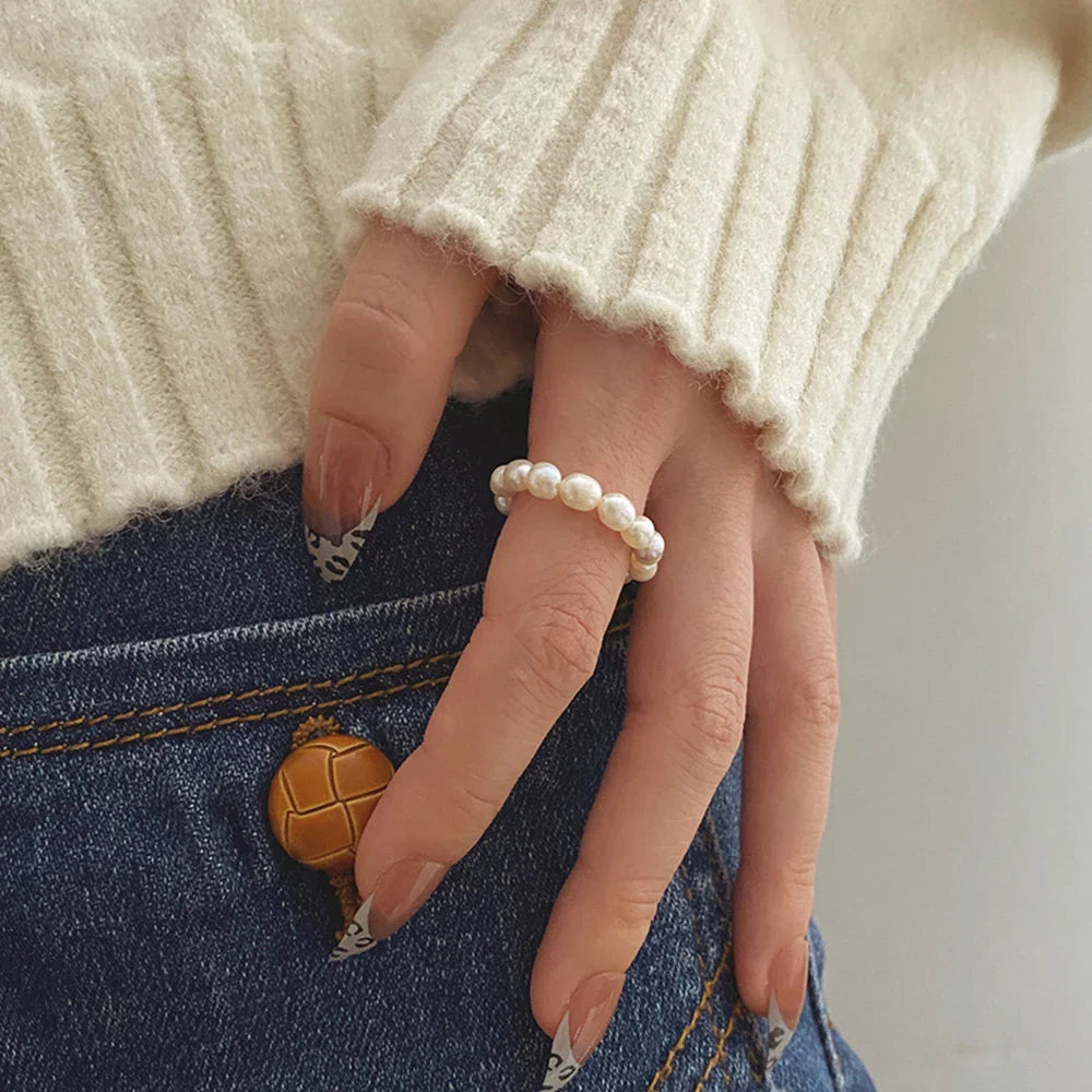 Ring with White Pearls