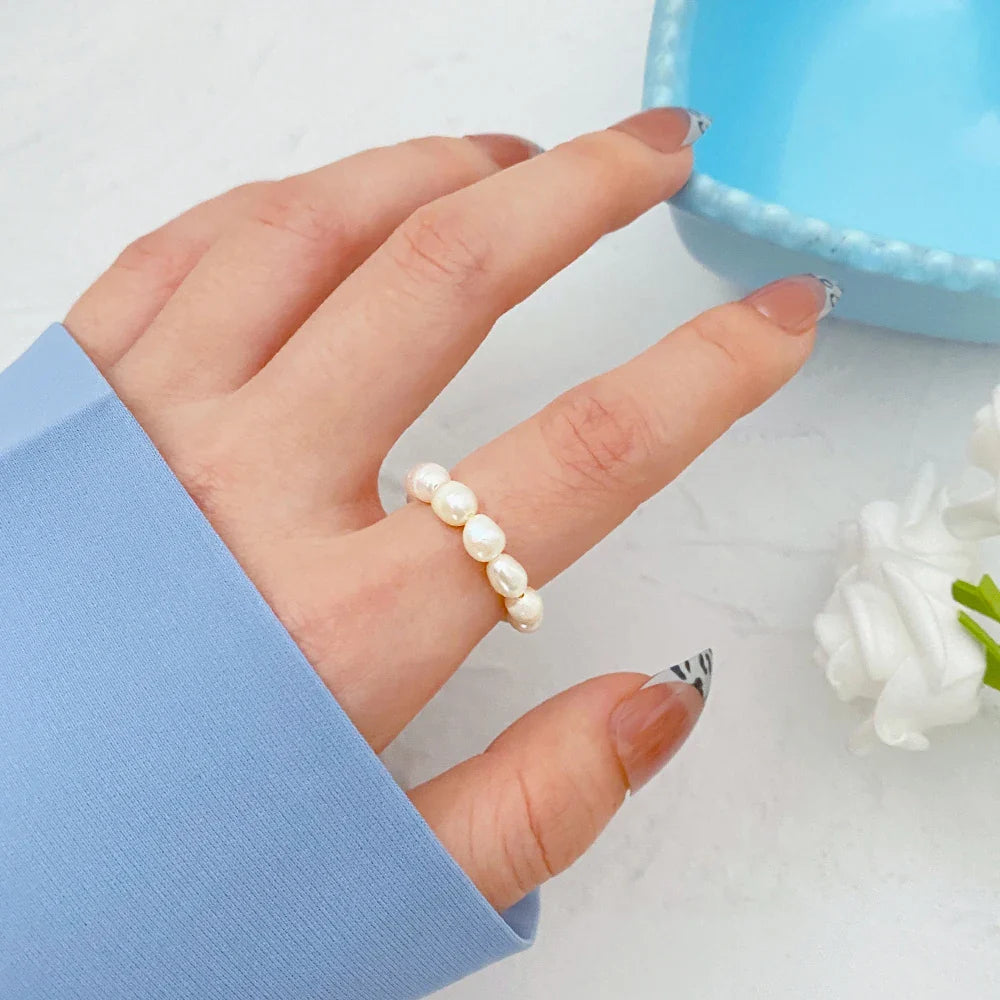 Ring with White Pearls
